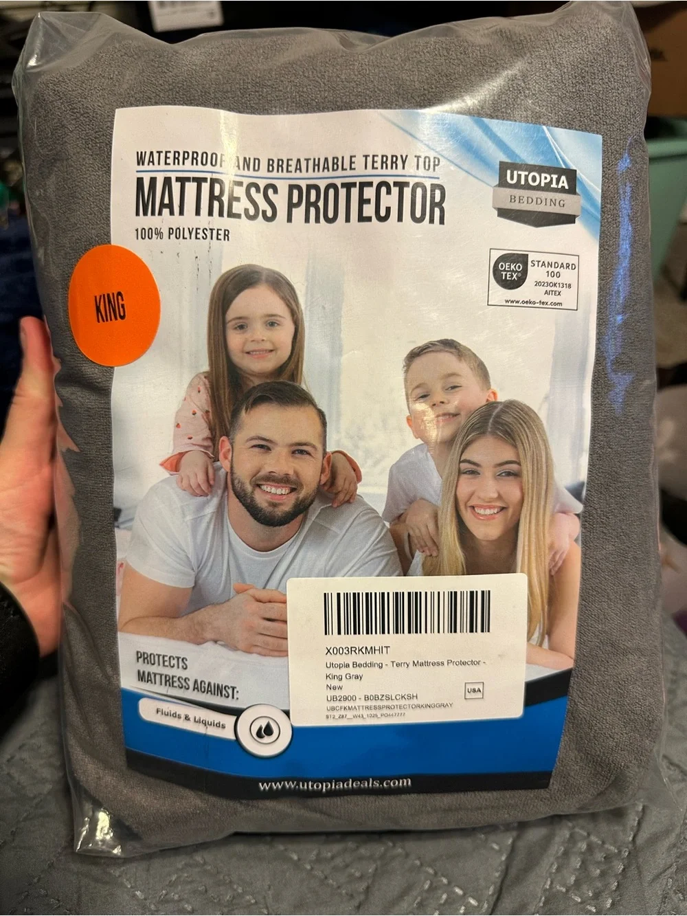 Utopia Bedding King Utopia Bedding King Waterproof Terry Mattress Protector Gray